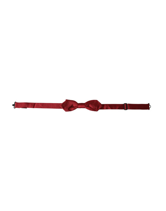 Pajarita de seda roja jacquard ajustable para hombre