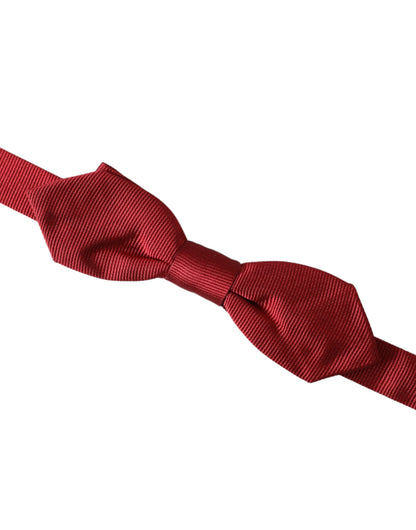Pajarita de seda roja jacquard ajustable para hombre