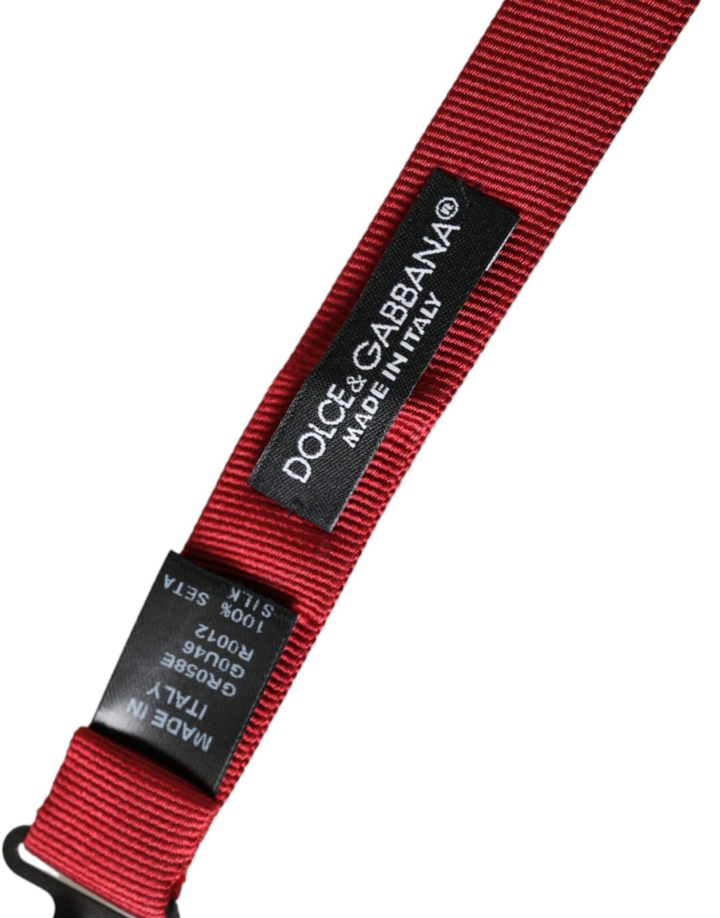 Pajarita de seda roja jacquard ajustable para hombre