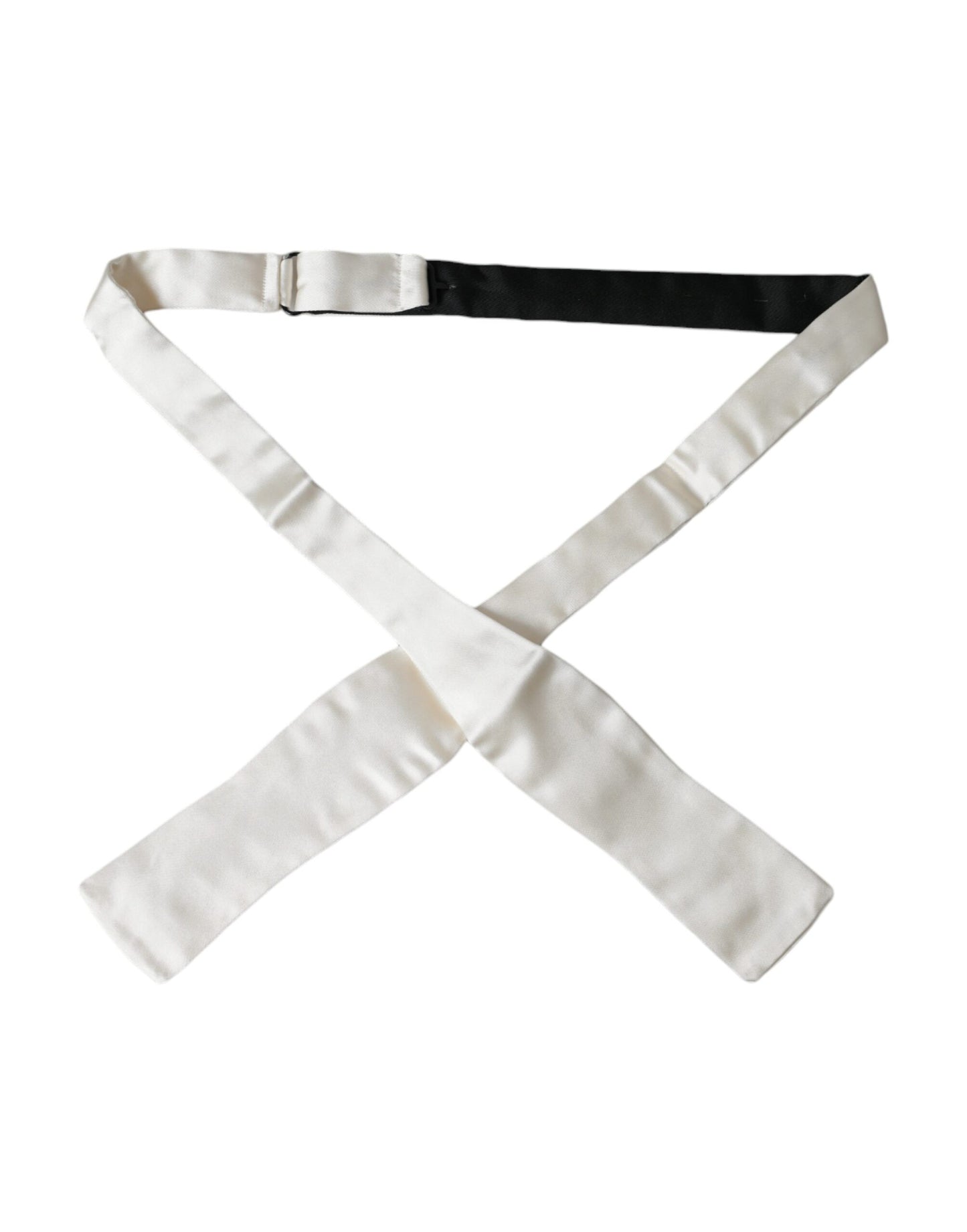 Corbata de seda blanca fina y delgada para hombre