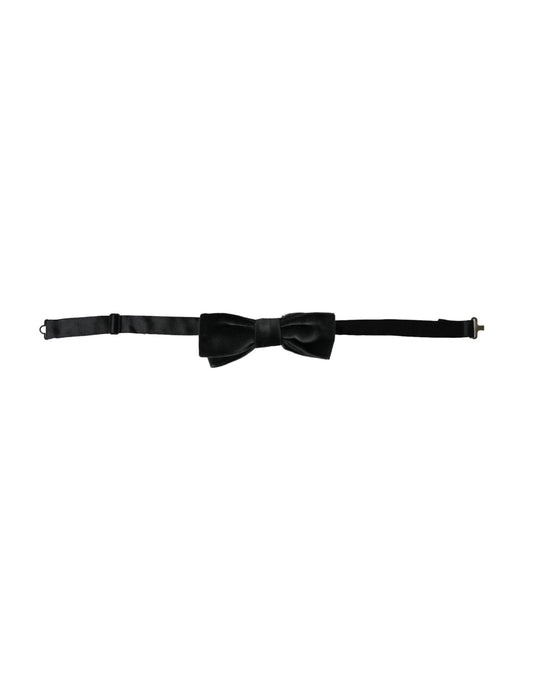 Pajarita de algodón y terciopelo negro ajustable para hombre