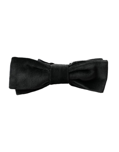 Pajarita de algodón y terciopelo negro ajustable para hombre