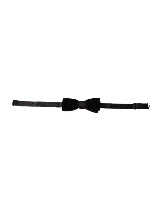 Pajarita de algodón y terciopelo negro ajustable para hombre