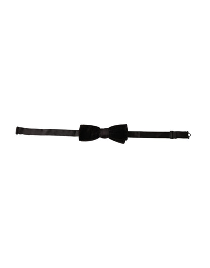 Pajarita de algodón y terciopelo negro ajustable para hombre