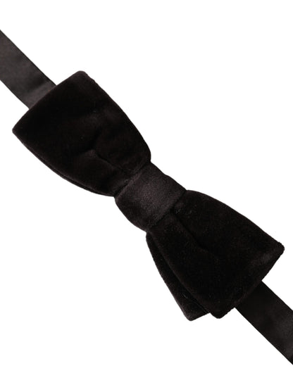 Pajarita de algodón y terciopelo negro ajustable para hombre