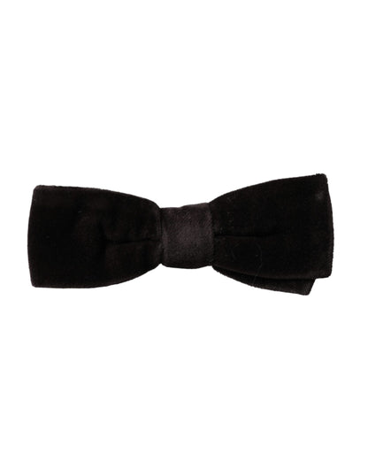 Pajarita de algodón y terciopelo negro ajustable para hombre