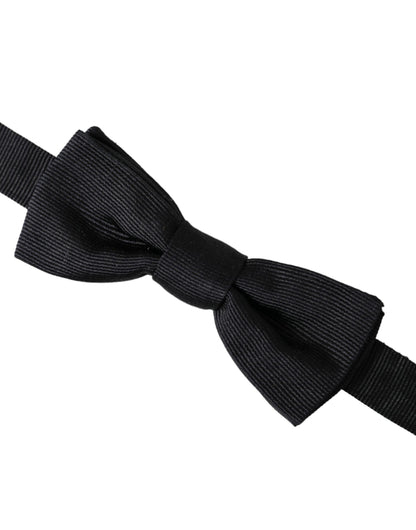 Pajarita de seda negra ajustable para hombre