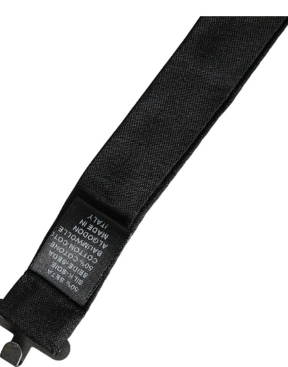 Pajarita de seda gris oscuro ajustable para hombre