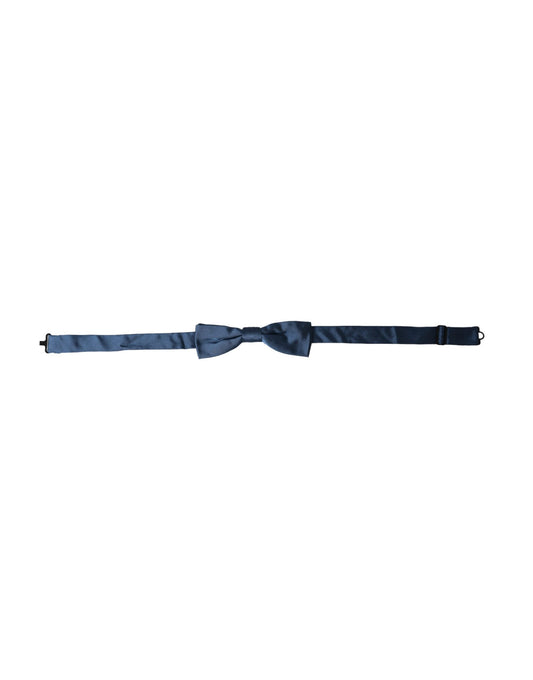 Pajarita de seda satinada azul ajustable para hombre