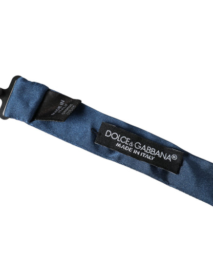 Pajarita de seda satinada azul ajustable para hombre