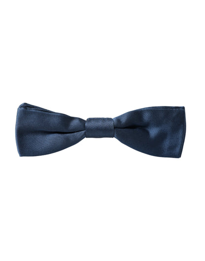 Pajarita de seda satinada azul ajustable para hombre