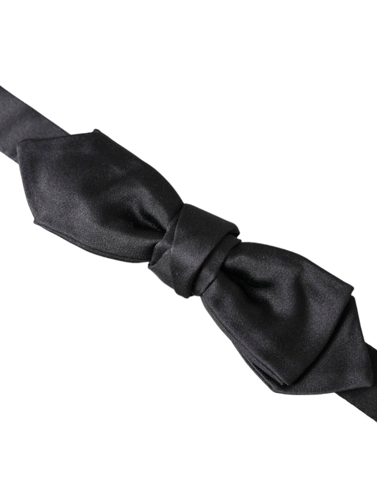 Pajarita de seda satinada negra ajustable para hombre
