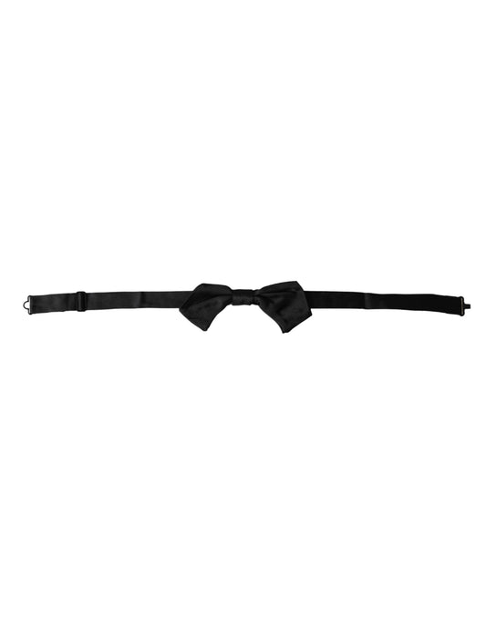 Pajarita de seda satinada negra ajustable para hombre
