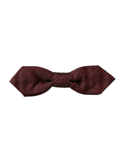 Pajarita de seda roja con cuello ajustable de fantasía para hombre