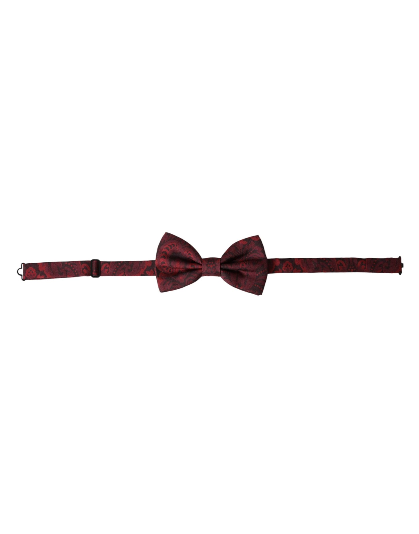 Pajarita de seda roja con estampado floral ajustable para hombre