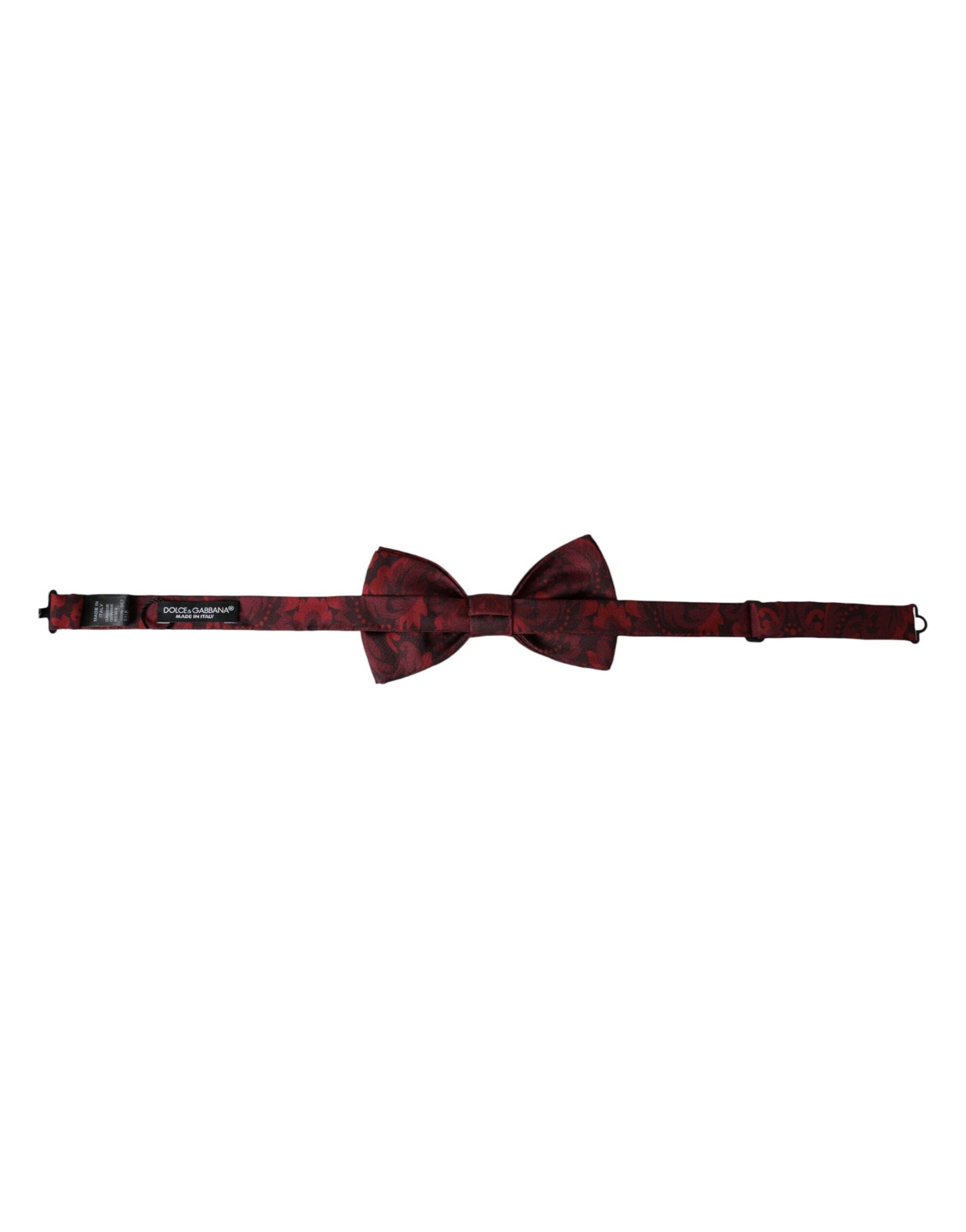 Pajarita de seda roja con estampado floral ajustable para hombre