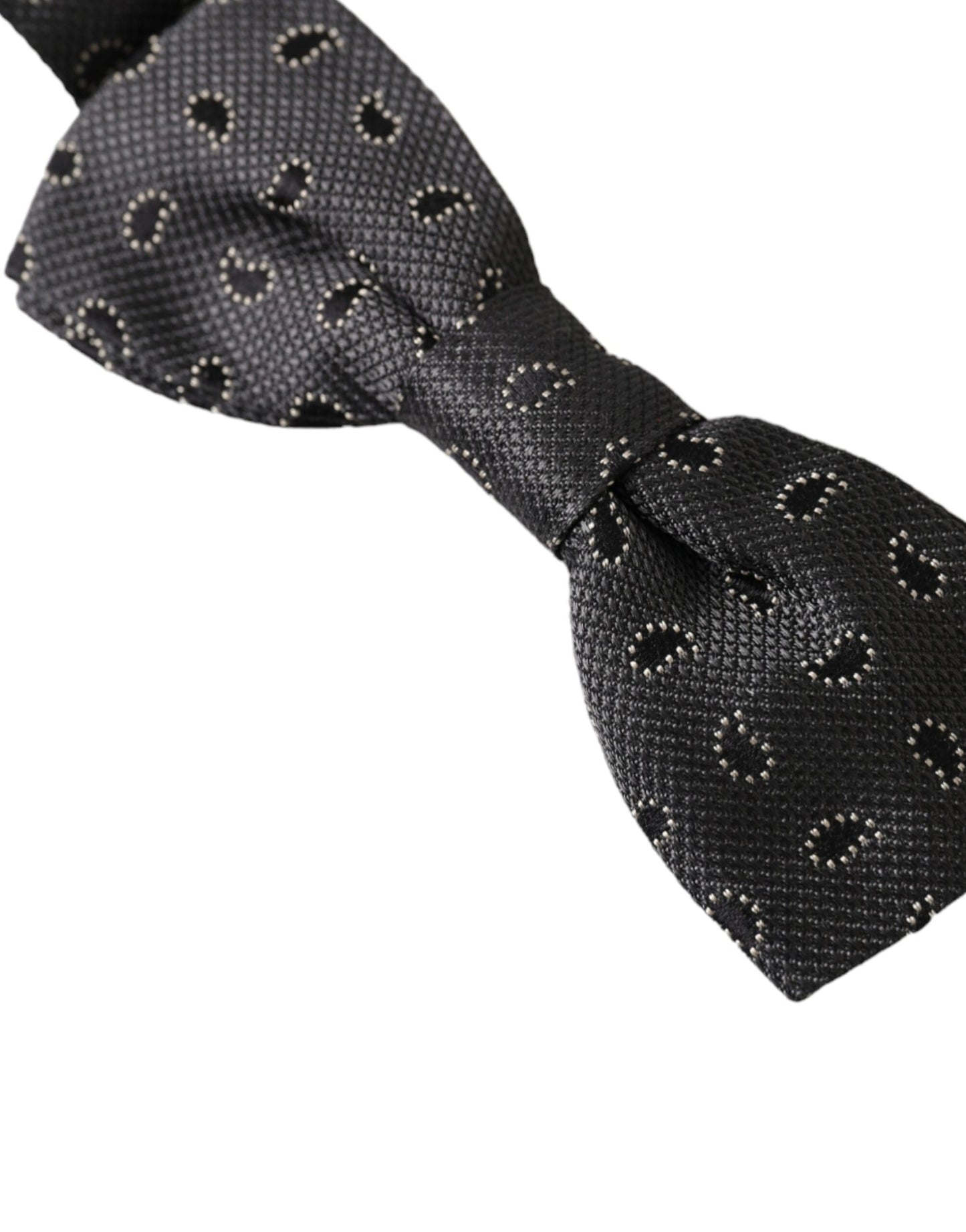 Pajarita de seda negra con estampado ajustable para hombre