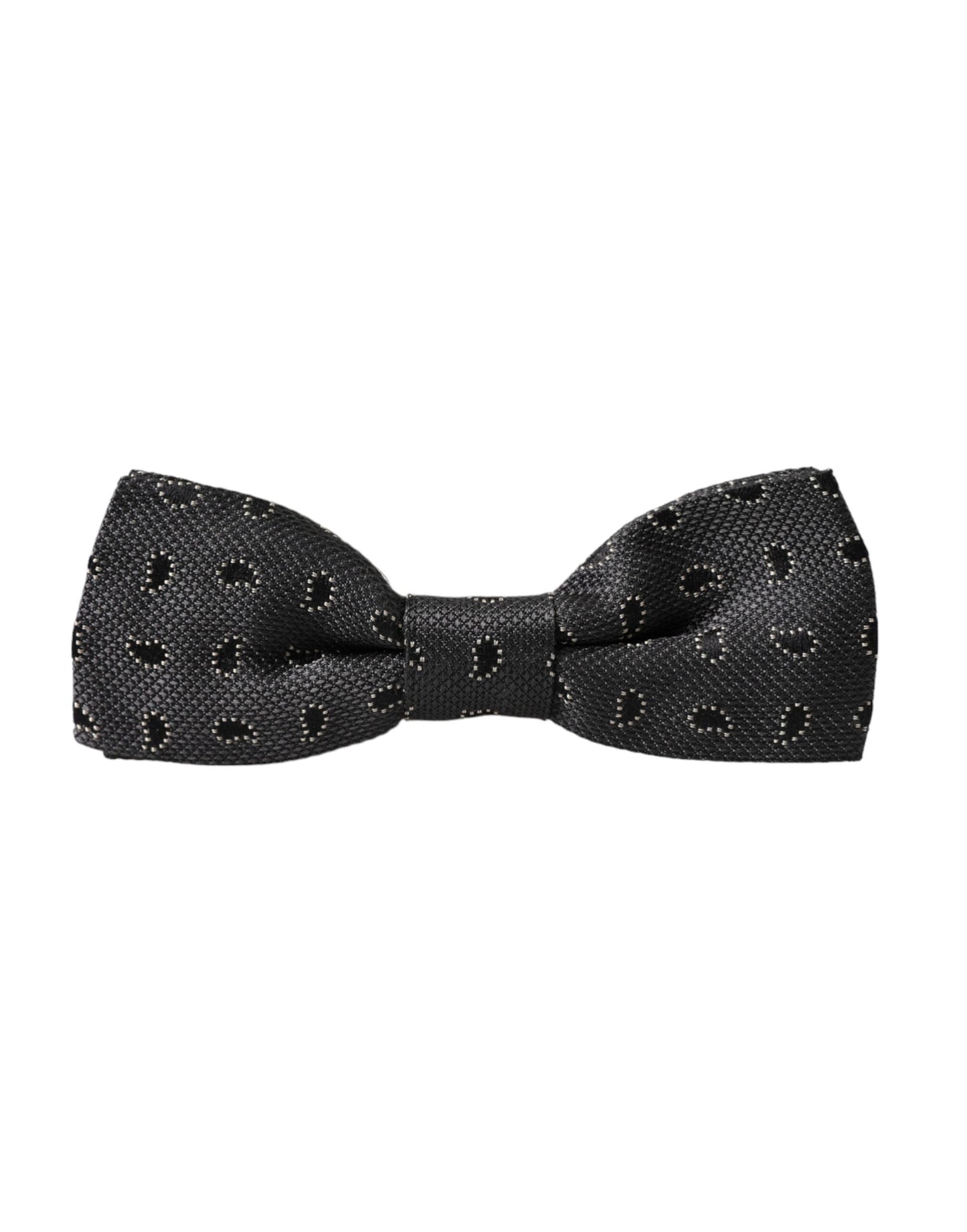 Pajarita de seda negra con estampado ajustable para hombre