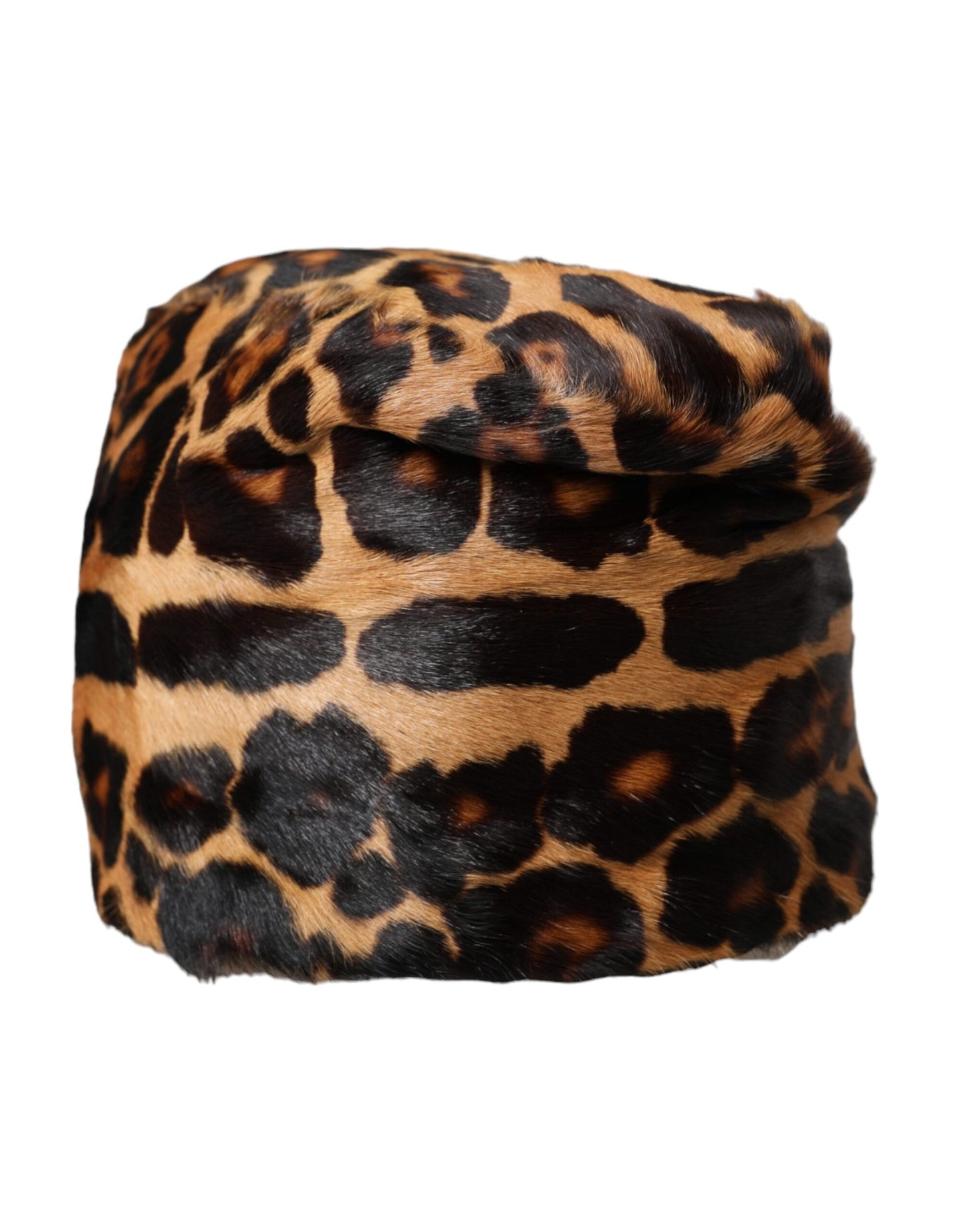 Sombrero de pescador de piel de leopardo marrón para mujer