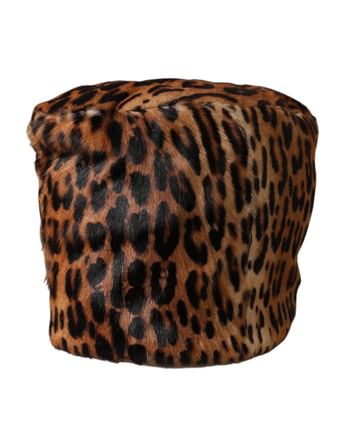 Sombrero de pescador de piel de leopardo marrón para mujer