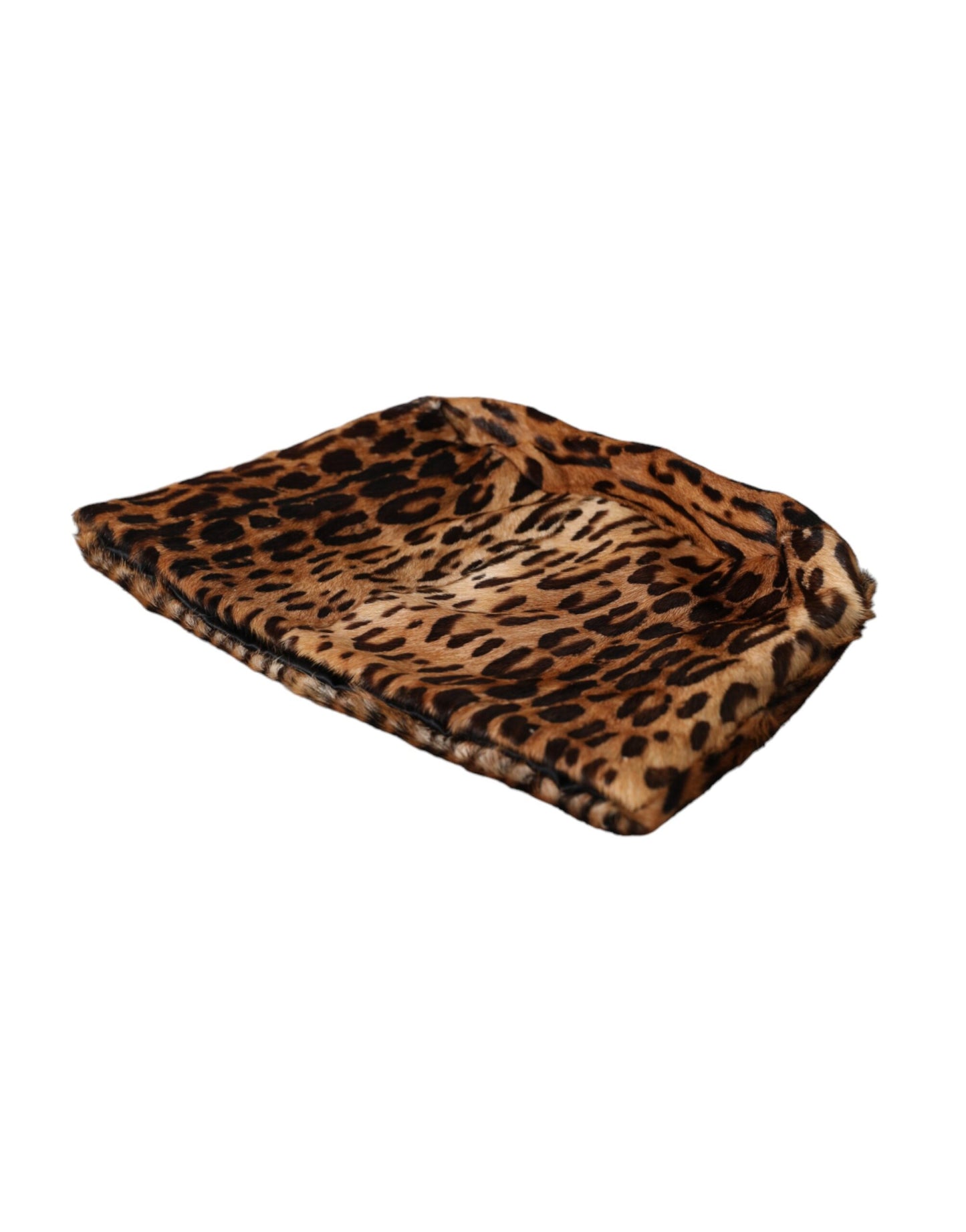 Sombrero de pescador de piel de leopardo marrón para mujer