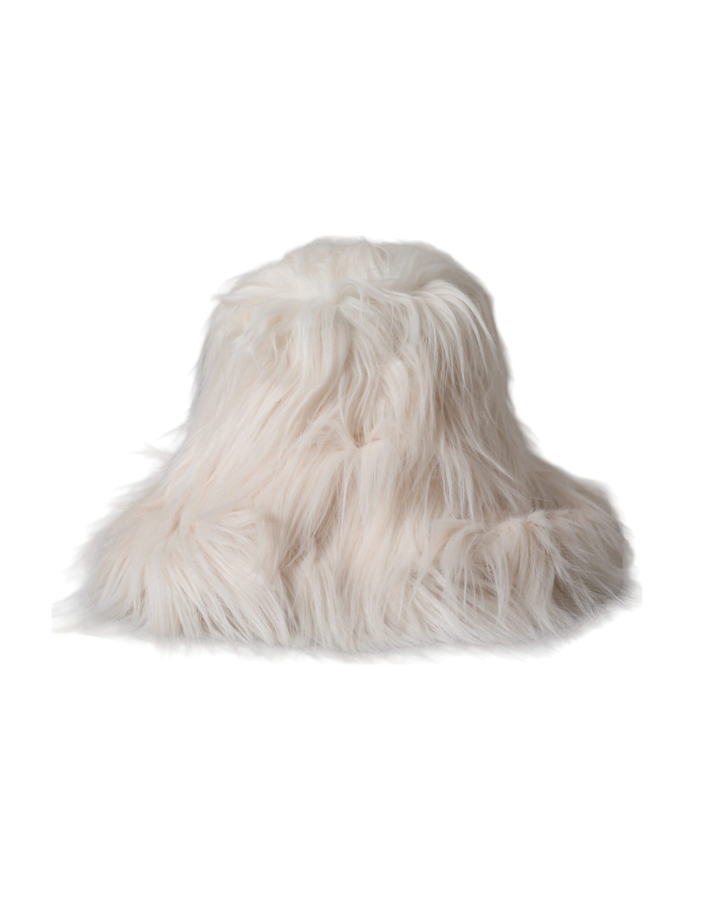 Sombrero de pescador de piel acrílica color blanco roto para mujer