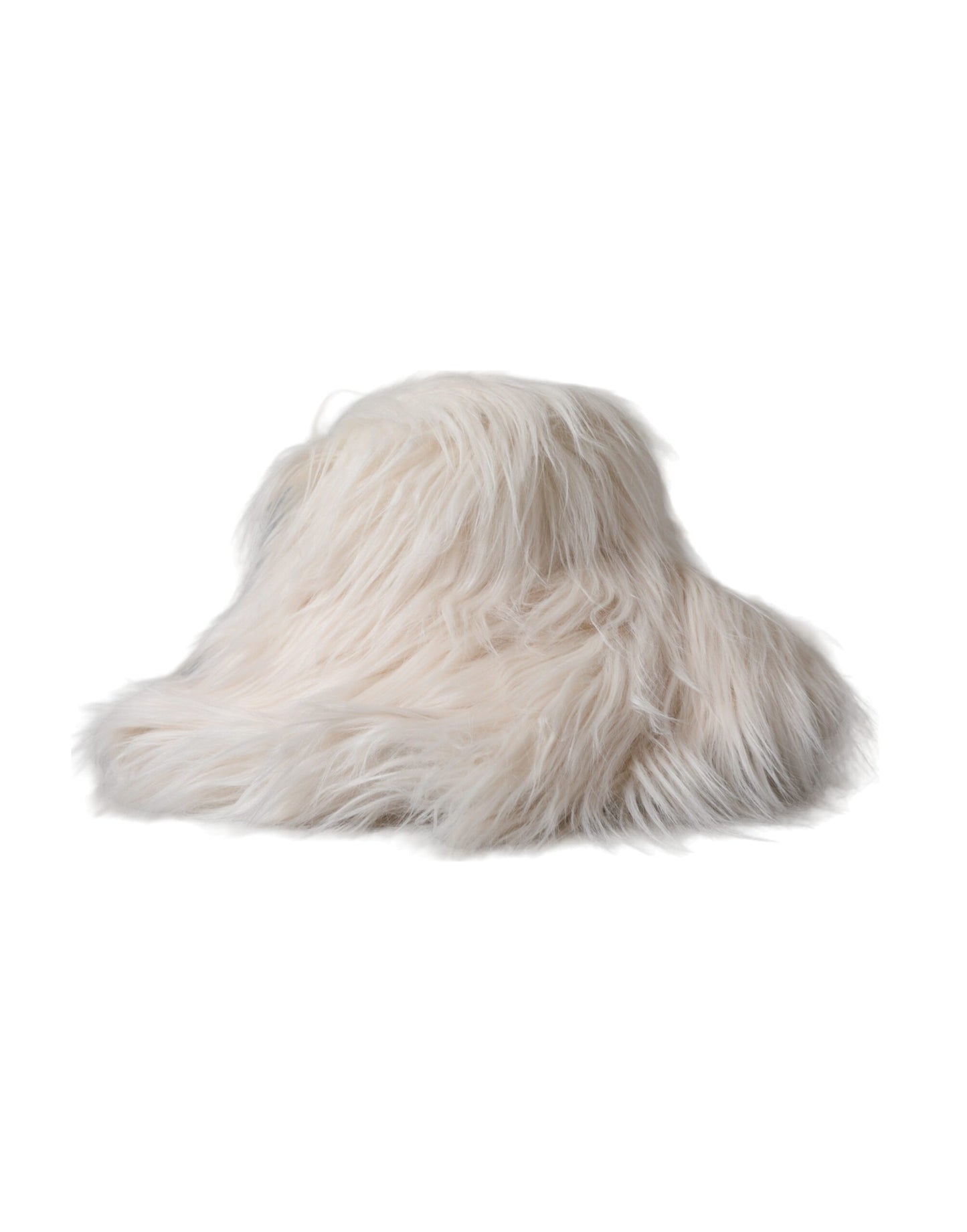 Sombrero de pescador de piel acrílica color blanco roto para mujer
