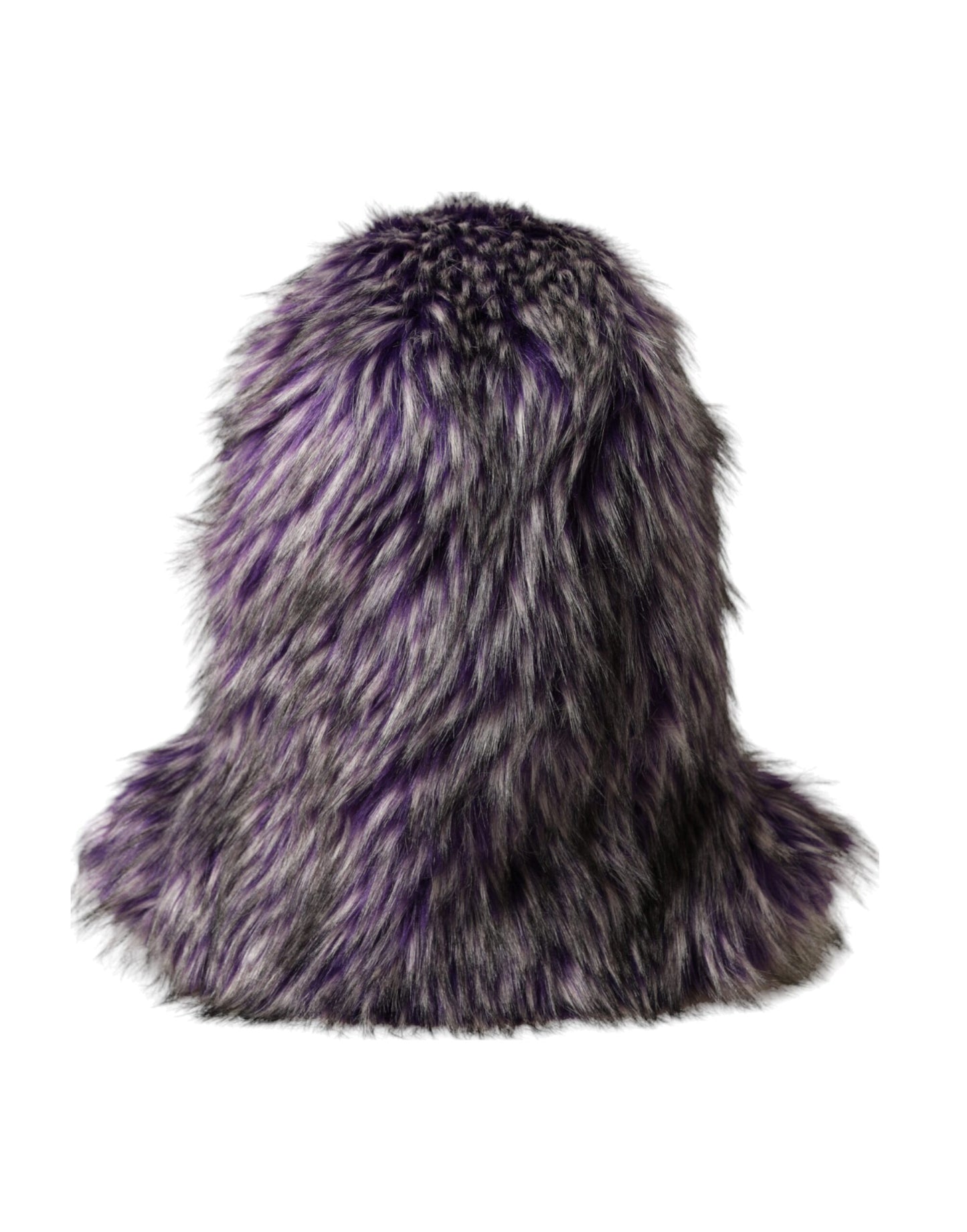 Gorro morado de piel sintética que envuelve toda la cabeza