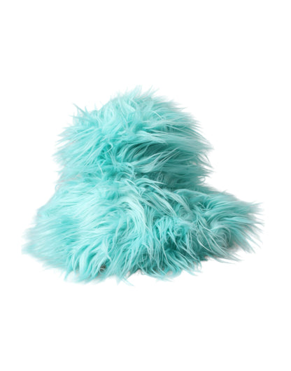 Sombrero de pescador de piel acrílica verde menta para mujer