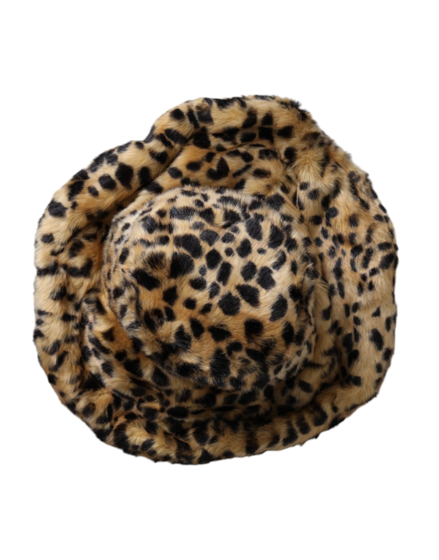 Sombrero de pescador de piel de leopardo marrón para mujer