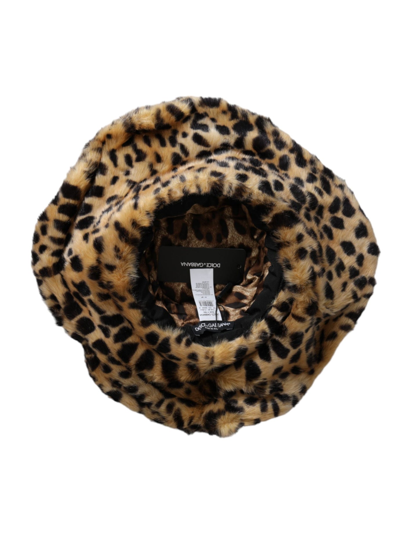 Sombrero de pescador de piel de leopardo marrón para mujer