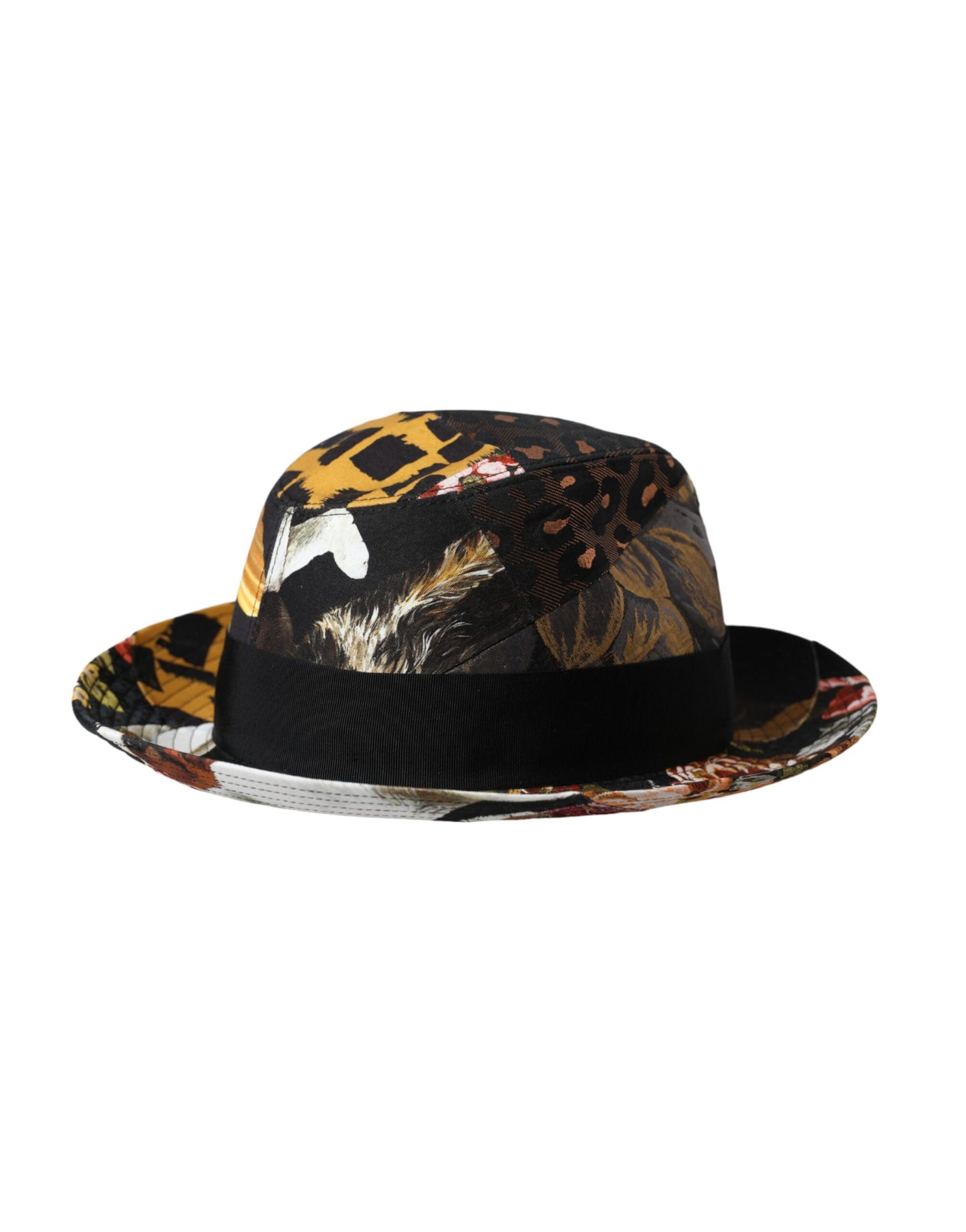 Sombrero Fedora de ala ancha con parches multicolores para mujer