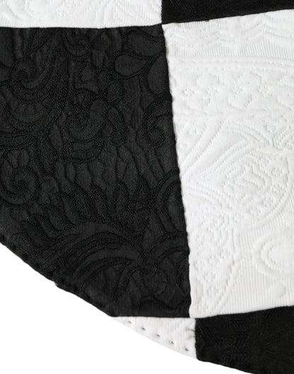 Sombrero flexible de ala ancha a cuadros blancos y negros