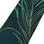Corbata ajustable para hombre 100 % seda con estampado verde