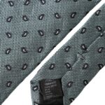 Corbata ajustable para hombre, 100 % seda verde con estampado