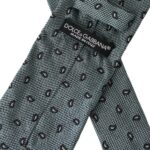 Corbata ajustable para hombre, 100 % seda verde con estampado