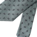 Corbata ajustable para hombre, 100 % seda verde con estampado