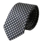 Corbata ajustable para hombre, 100 % seda negra estampada