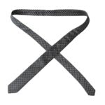 Corbata ajustable para hombre, 100 % seda negra estampada