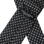 Corbata ajustable para hombre, 100 % seda negra estampada