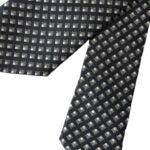 Corbata ajustable para hombre, 100 % seda negra estampada