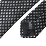 Corbata ajustable para hombre, 100 % seda negra estampada