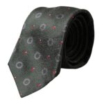 Corbata ajustable de fantasía para hombre, 100 % seda, color gris oscuro
