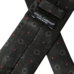 Corbata ajustable de fantasía para hombre, 100 % seda, color gris oscuro