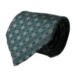 Corbata ajustable de seda verde con logotipo de marca para hombre