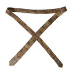 Corbata ajustable para hombre con estampado de ruedas de seda 100 % amarilla