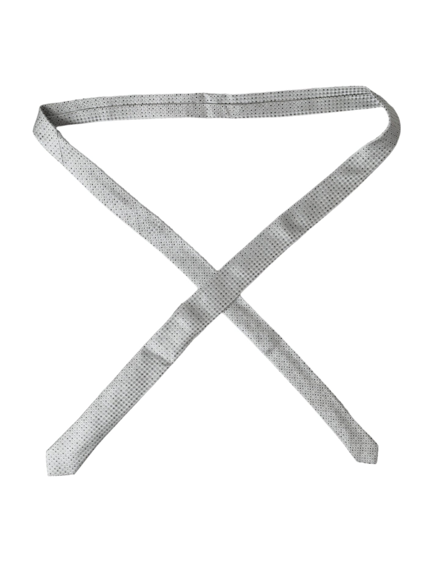 Corbata ajustable de seda con lunares gris claro para hombre