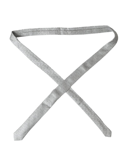 Corbata ajustable de seda con lunares gris claro para hombre