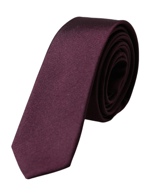 Corbata ajustable para hombre color burdeos liso 100 % seda
