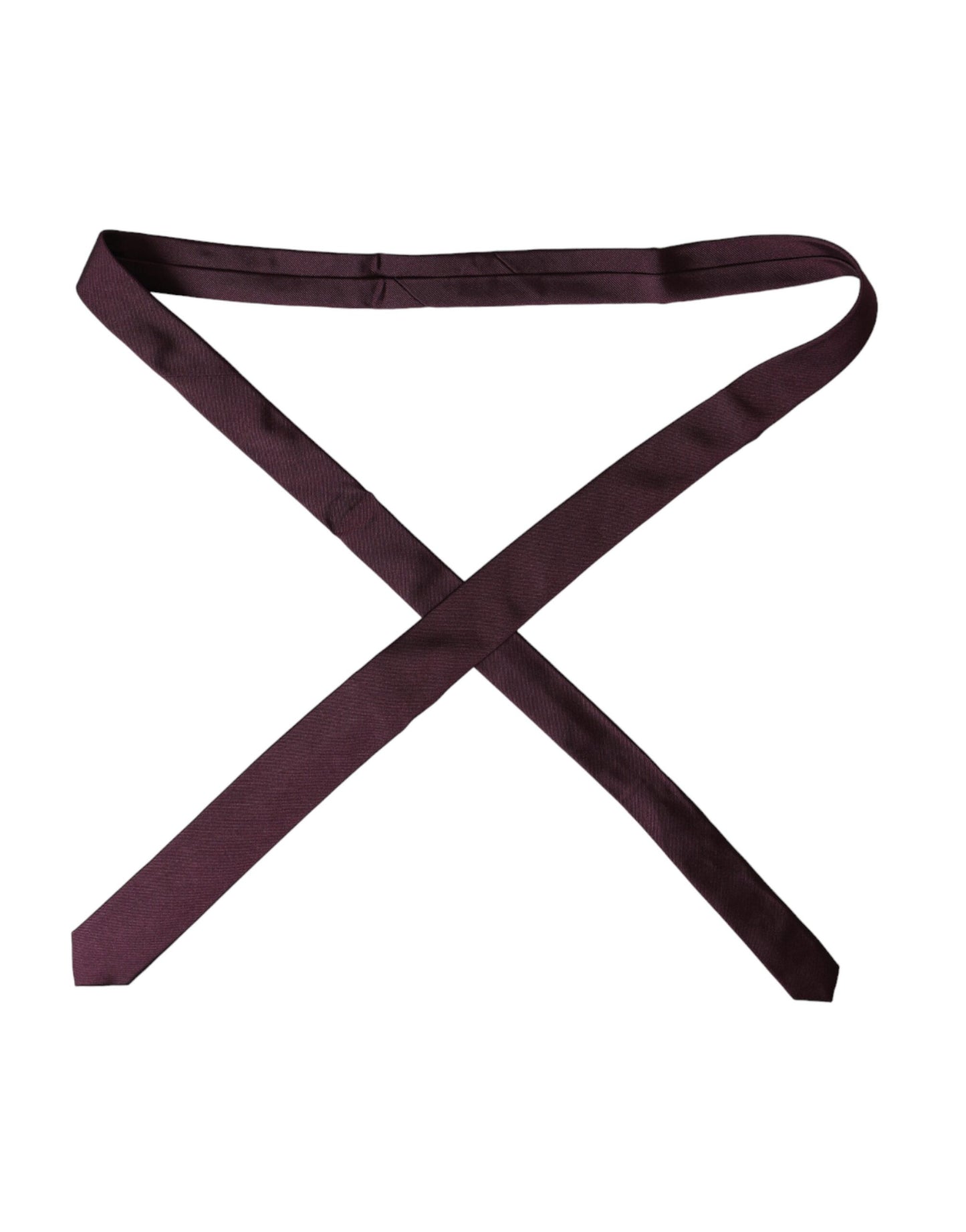 Corbata ajustable para hombre color burdeos liso 100 % seda